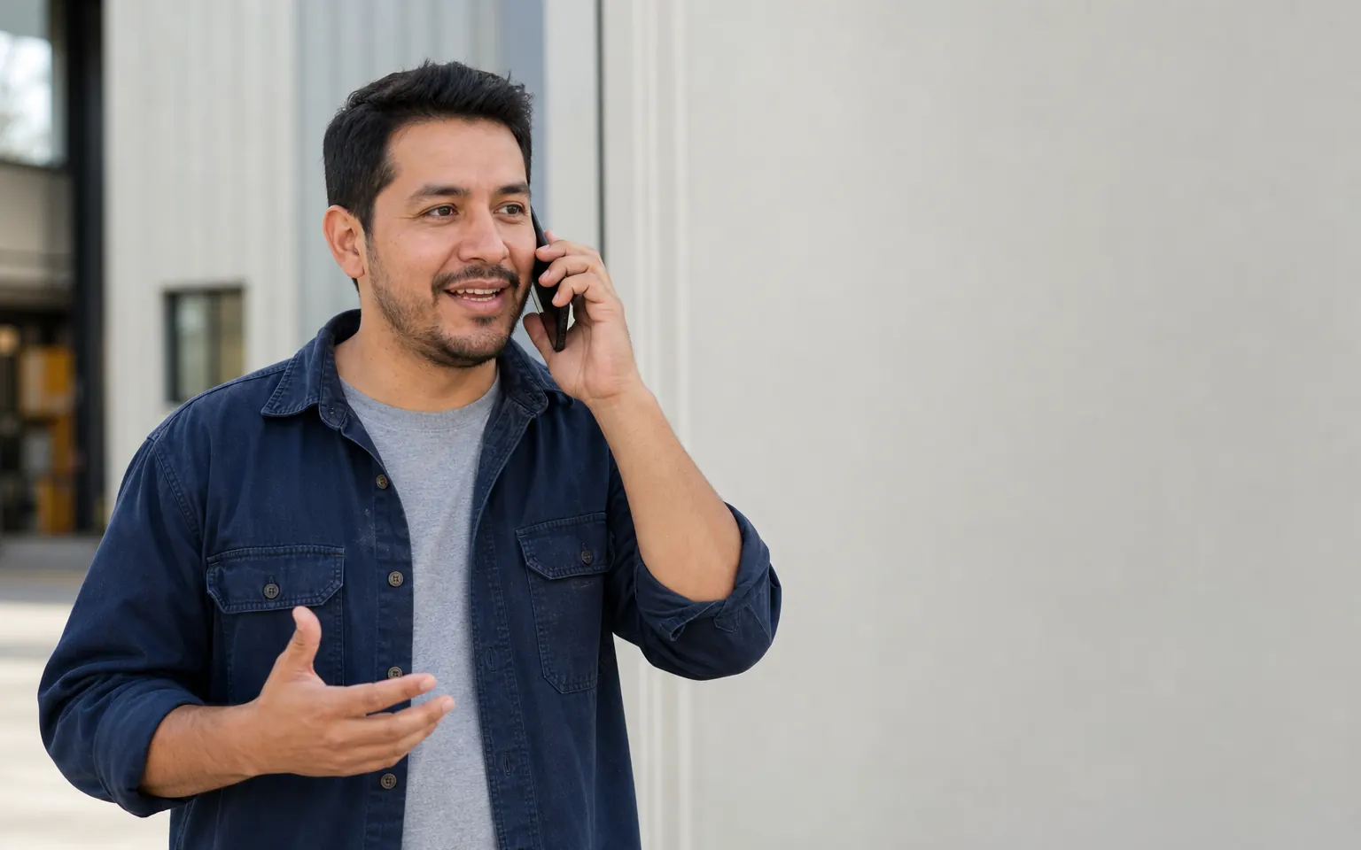 Candidate speaking in a phone interview
