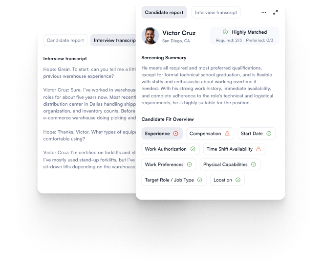 Hope candidate report and interview transcript
